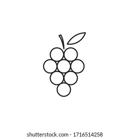 Grape line art vector illustration isolated with white background. 