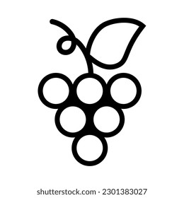 Icono de línea de uva. Uva de línea negra para el diseño. Vector aislado sobre fondo blanco.