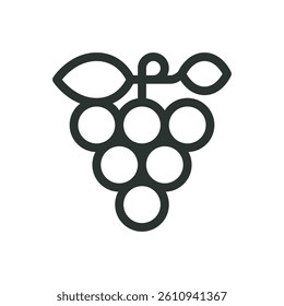 Grape line icon, bunch of grapes vector symbol with editable stroke