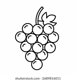 Grape line icon, clean minimal vector illustration