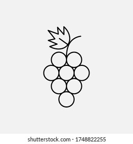 Icono de línea de uva. Símbolo de fruta. logotipo. Razo modificable del diseño de esquema. Para tu diseño. Material - Ilustración vectorial