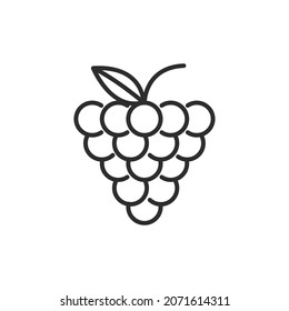 Icono de línea de uva. Ilustración vectorial negra de alta calidad.