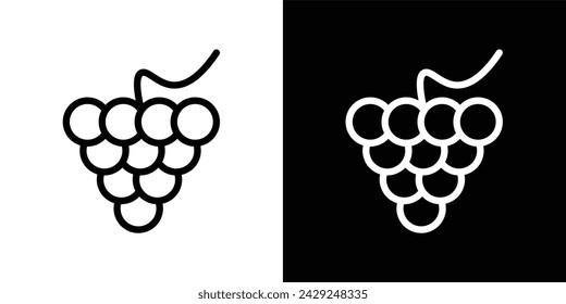 Icono de la línea de uva en el fondo blanco para la web.
