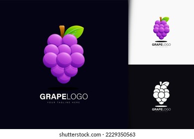 Grape logo design with gradient