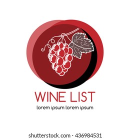 Grape logo design template. Concept for organic wine, grape harvest, wine list, bar menu. Label for wine and winery.