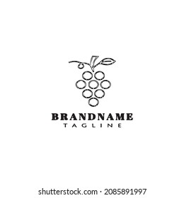 grape logo logo design template icon modern vector