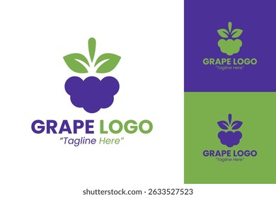 Design de logotipo de uva Logotipo de uva de vinhedo para marca de vinícola