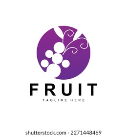 Grape Logo, Farm Fruit Vector, Fresh Purple Fruit Design, Grape Product Icon, Fruit Shop