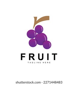 Grape Logo, Farm Fruit Vector, Fresh Purple Fruit Design, Grape Product Icon, Fruit Shop