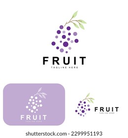 Grape Logo, Farm Fruit Vector, Fresh Purple Fruit Design, Grape Product Icon, Fruit Shop