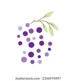 Grape Logo, Garden Vector, Fresh Purple Fruit, Wine Brand Design, Simple Illustration Template