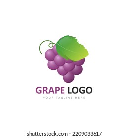 Grape logo gradient design illustration