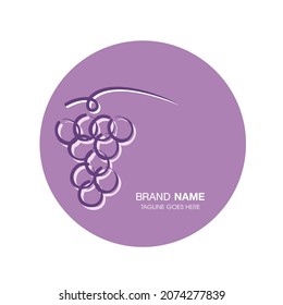 Grape logo , and purple background
