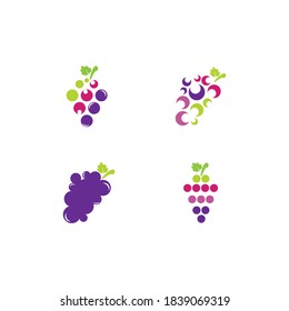 Grape logo template icon design