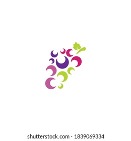 Design des Traubenlogos Symbol-Vorlagensymbols