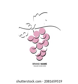 Grape logotype for winery, Grape shop