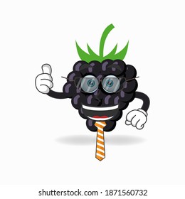 The Grape mascot character becomes a businessman. vector illustration