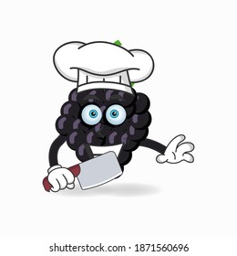 The Grape mascot character becomes a chef. vector illustration