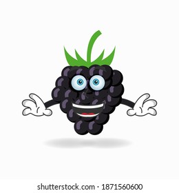 El personaje de la mascota de uva con expresión de sonrisa. ilustración vectorial