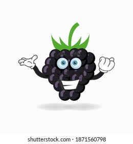 Grape mascot character with smile expression. vector illustration