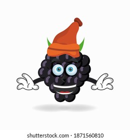 The Grape mascot character wearing a hat. vector illustration