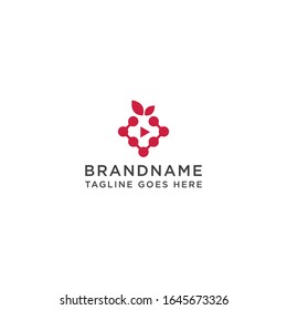 Grape media logo design template vector illustration