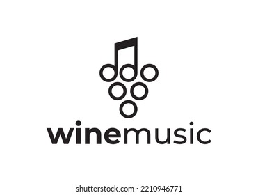 grape and music logo icon design