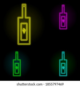 grape oil neon color set icon. Simple thin line, outline vector of kitchen icons for ui and ux, website or mobile application