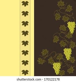 Grape on Brown with Yellow Pattern
