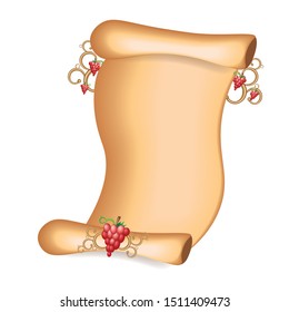 Grape and ornamental illustration, wedding illustration.
