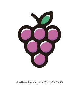Grape outline icon for graphic design, apps and websites
