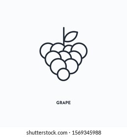 Grape outline icon. Simple linear element illustration. Isolated line Grape icon on white background. Thin stroke sign can be used for web, mobile and UI.