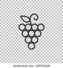 Grape outline icon. Vector isolated on transparent background.