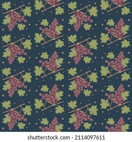 Traubenmuster. Trauben. Muster für den Druck von Stoffen, Tapeten, Servietten und Hintergründen.

