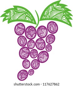 Grape pattern vector illustration