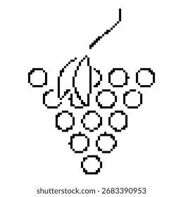 grape pixel icon, 8-bit. Isolated vector illustration.