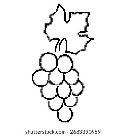 grape pixel icon, 8-bit. Isolated vector illustration.