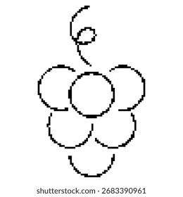 grape pixel icon, 8-bit. Isolated vector illustration.