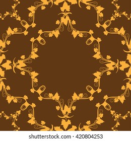 grape plant pattern background, vector illustration image