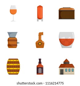 Grape plantation icons set. Cartoon set of 9 grape plantation vector icons for web isolated on white background