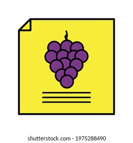 Grape poster illustration. modern simple vector icon, flat graphic symbol in trendy flat design style. wallpaper. lockscreen. pattern. frame, background, backdrop, sign, logo.