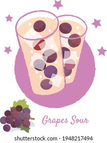 Vidrio agrio y uvas de pulpa de uva