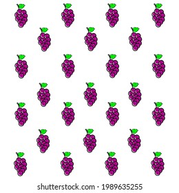 grape purple green leaf. seamless pattern vector graphic