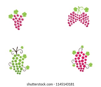 grape purple and green vector illustration
