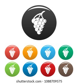 Grape for restaurant icon. Simple illustration of grape for restaurant vector icons set color isolated on white