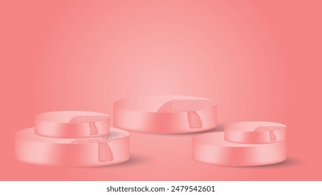 escena de uva aislada sobre fondo rosa.