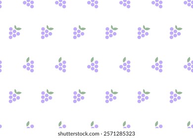 Grape seamless pattern. Bunches of grapes with leaves Isolated on transparent background. For baby packaging, banner, wrapping, card, textile, covers, card, backgrounds, phone cases, wallpaper.