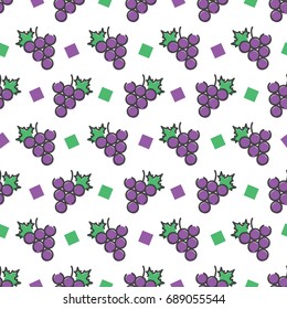 grape seamless pattern outline icons, background elements design