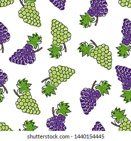 Grape Seamless Pattern. Vector Illustration.