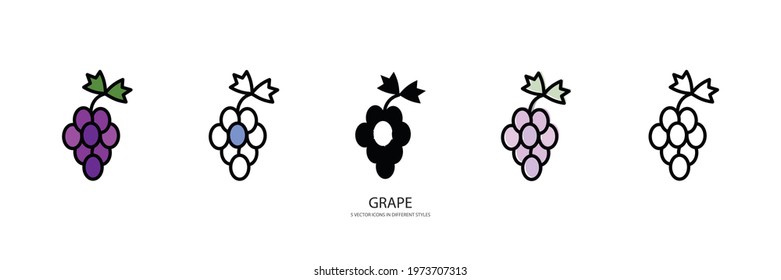 GRAPE SET VECTOR TYPE ICON